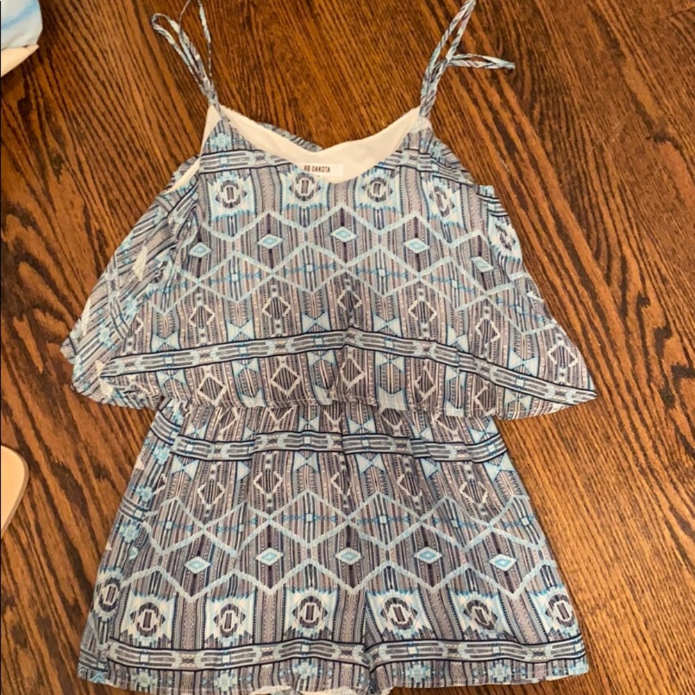 Blue Patterned Romper